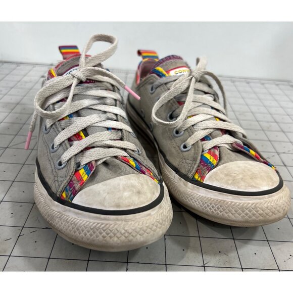 Converse Chuck Taylor Rainbow Trim Low-Top Sneakers Sz. 3 Youth Canvas Multicolo - Picture 2 of 10